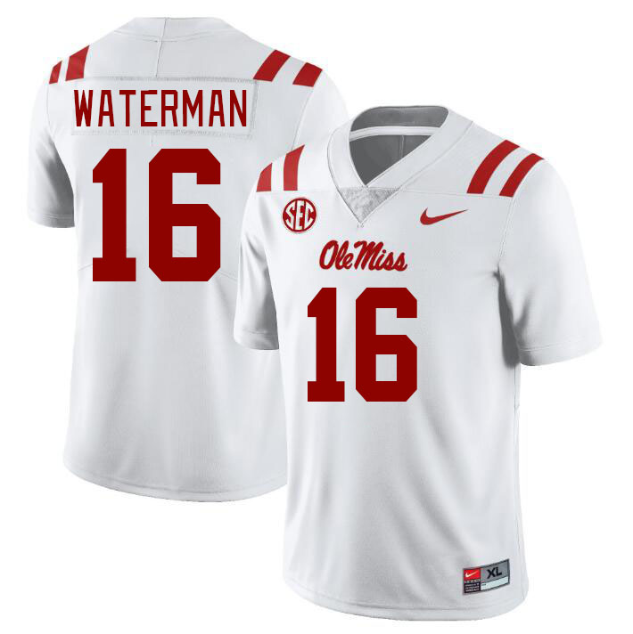 Ole Miss Rebels #16 Braden Waterman College Football Jerseys Stitched Sale-White